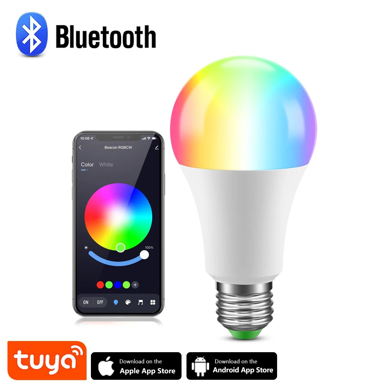 Tuya  LED  Ʈ Ʈ, ȭ  , AC220V 15W E27 RGB + CW + WW   , IOS  ȵ̵ ȣȯ